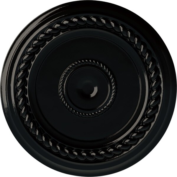 Ekena Millwork Alexandria Rope Ceiling Medallion (Fits Canopies up to 4 5/8"), 19 5/8"OD x 1 1/2"P, Black Pearl CM18ALBPS - main